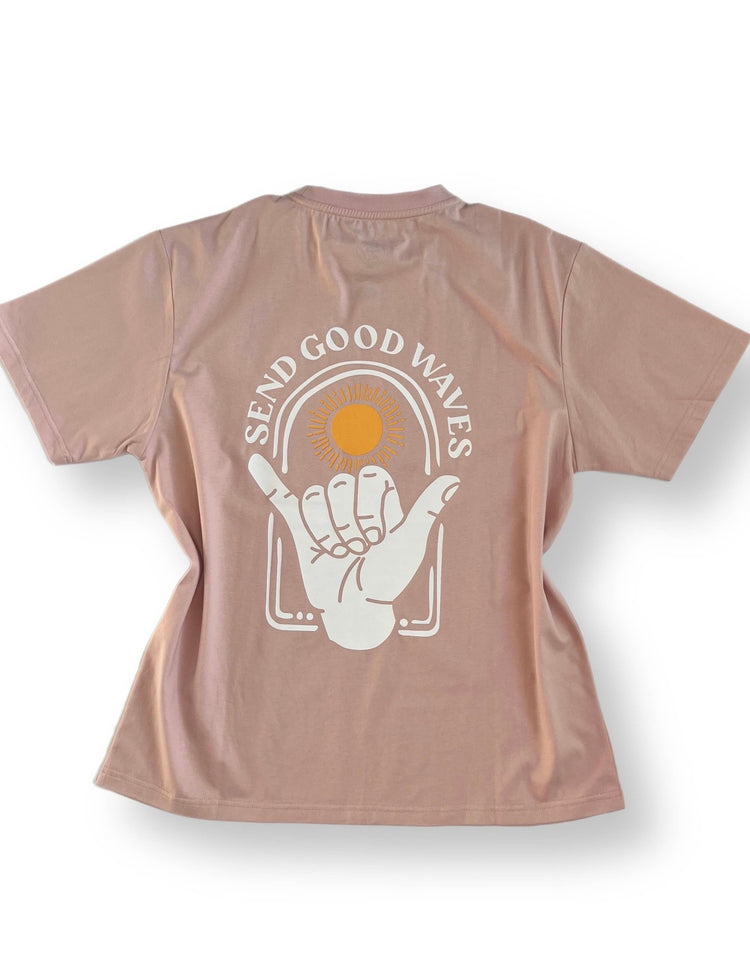 Mauve Send Good Waves Tee