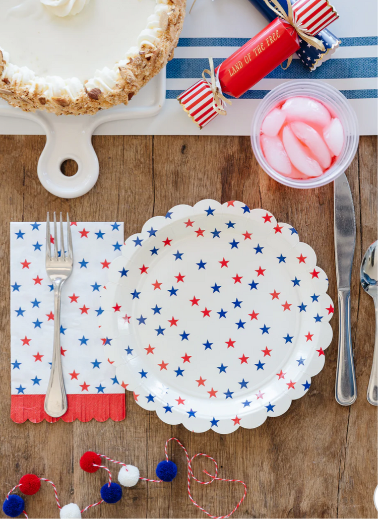 Scallop Fringe Stars Napkins: 24ct