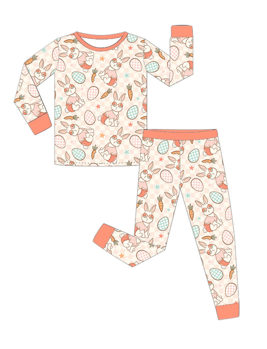 Peach Groovy Bunny Two Piece Set