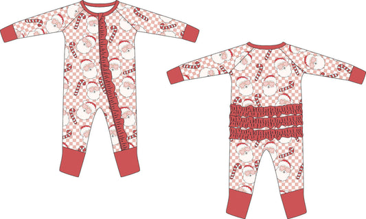 Retro Groovy Red Santa Romper