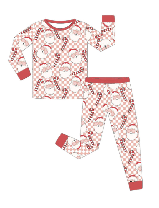 Retro Groovy Red Santa Two Piece Set